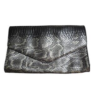 Giannini Genuine Faux Snake Print Leather Envelope Clutch